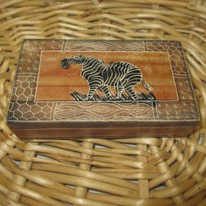 Vintage porcelain, made in Italy, JEWELRY BOX TRINKET BOX STORAGE ZEBRA ANIMAL